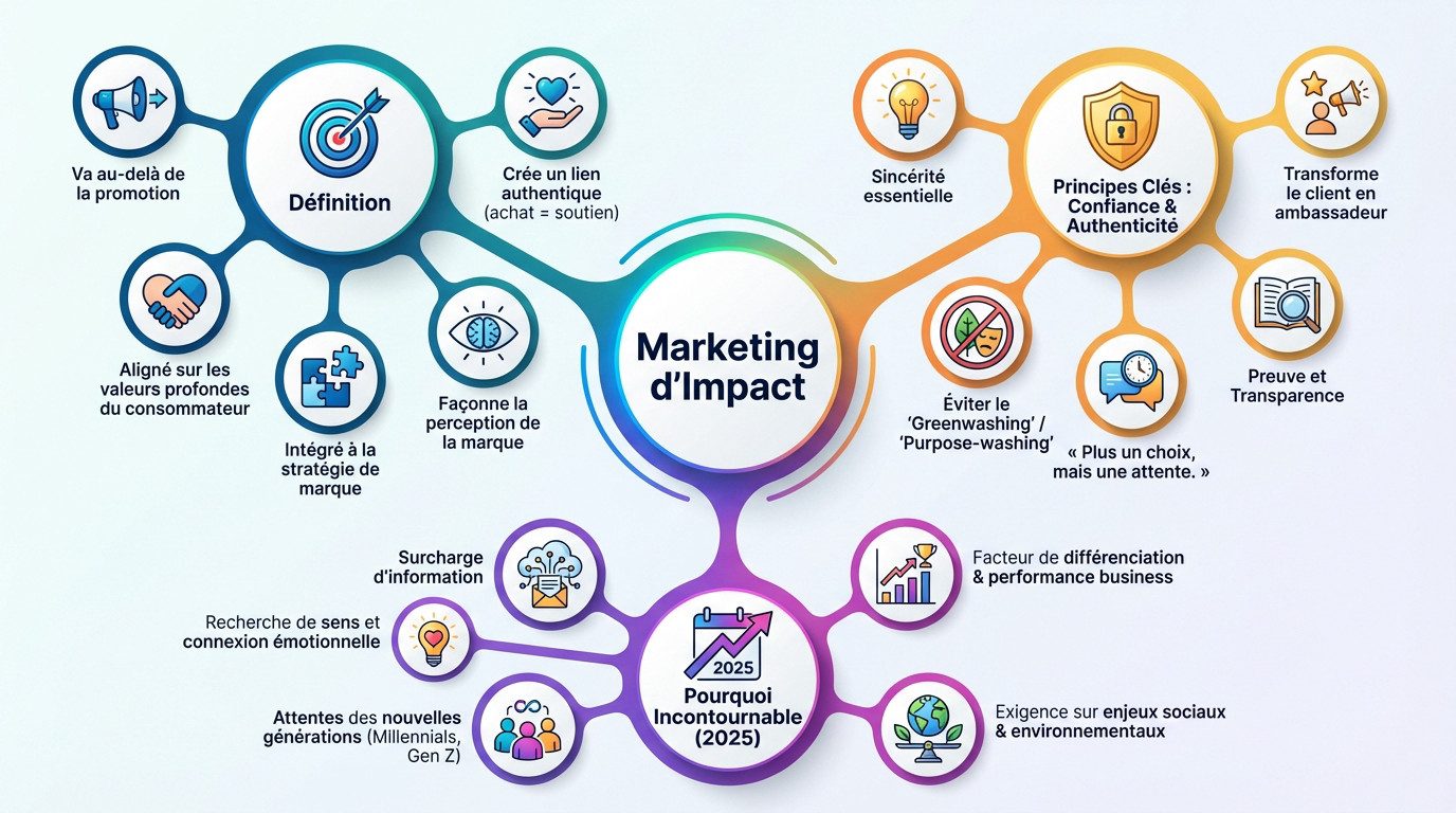 Illustration du concept de marketing d'impact et son influence sur le consommateur
