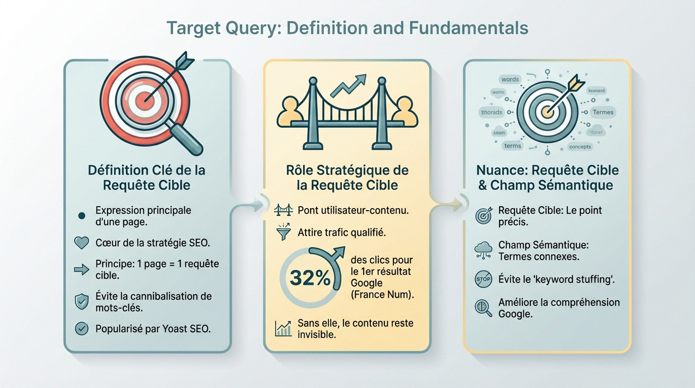 Illustration des fondamentaux d'une requête cible en SEO