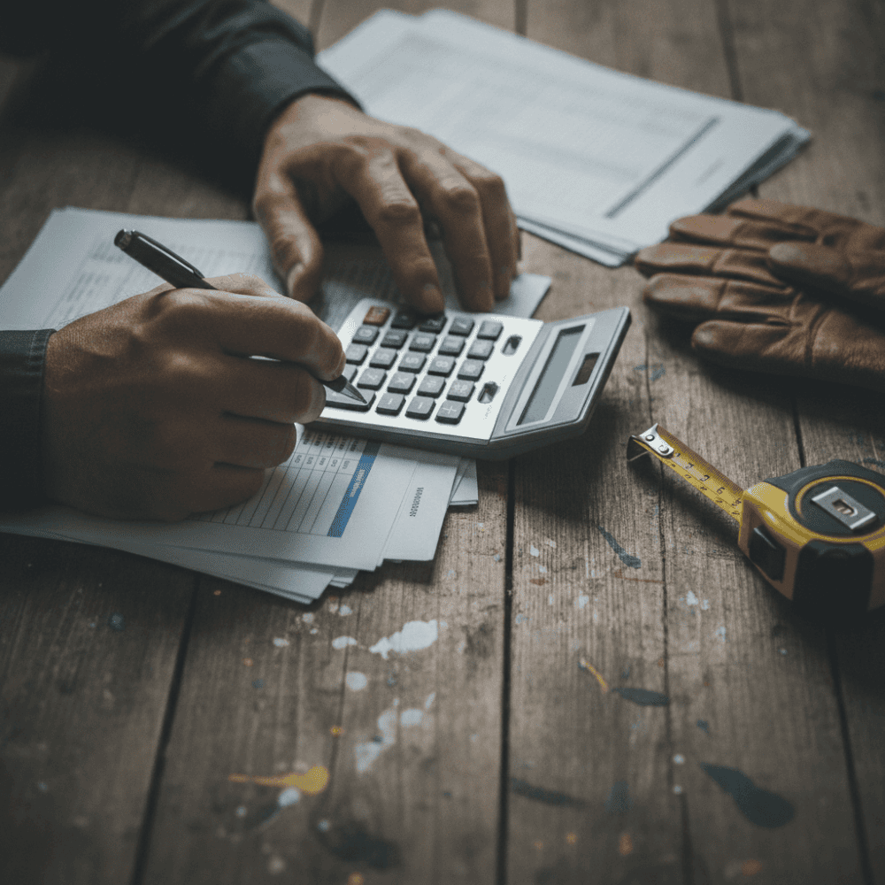 Mains d'artisan calculant le budget marketing entre SEO local et publicité Google